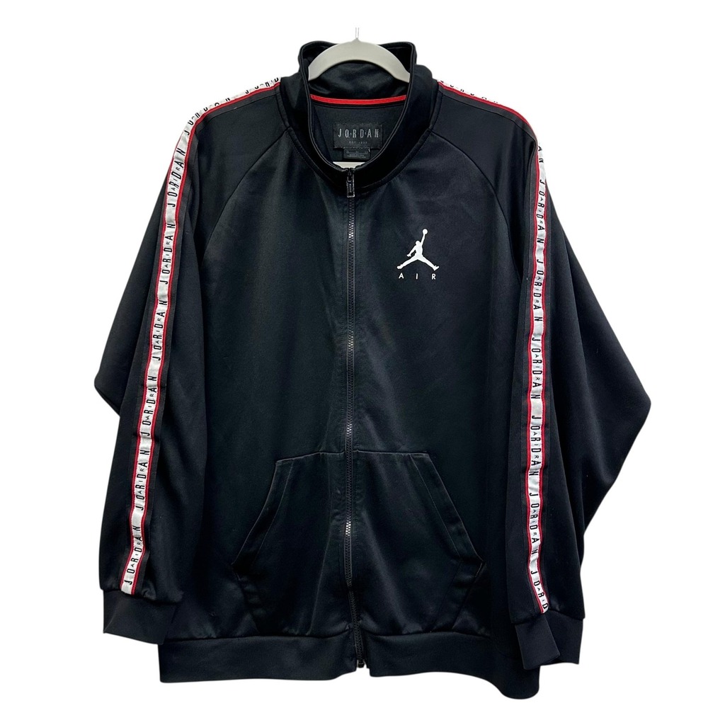 Jordan Track Jacket Mens XL Black Jumpman Air Taping Full Zip AQ2691-010‎